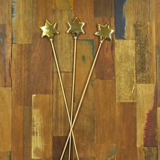 ESTRELLA DE NAVIDAD CON PALO - DORADO (6 uds.)