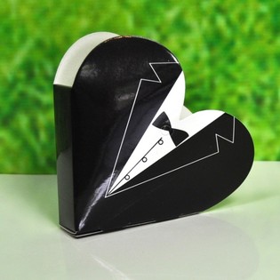 Cajitas de Regalo para Boda - Coraz&oacute;n Smoking (12 uds.)