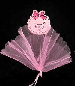 Pincho decorativo de tela - Rosa Beb&eacute; (12 uds.)