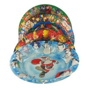 Platos Hondos de Navidad de Plástico (9 uds.)