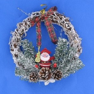 PEQUEÑO COLGADOR DE PUERTA DE NAVIDAD DE LUJO EFECTO NIEVE