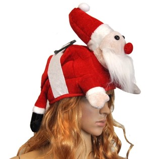 GORRO DE PAPÁ NOEL SOBRE LA CABEZA (3 uds.)