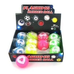 PELOTA SALTARINA CON LUZ DISE&Ntilde;O CORAZ&Oacute;N (12 uds.)