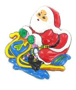 PLATO DECORATIVO - PAPÁ NOEL EN TRINEO (6 uds.)