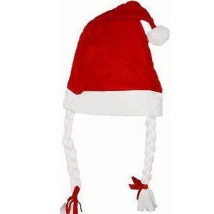 Gorro de Papá Noel con Trenzas (12 uds.)