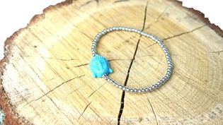 Pulsera Estilo Ibiza Plateada con Buda (1 ud.)