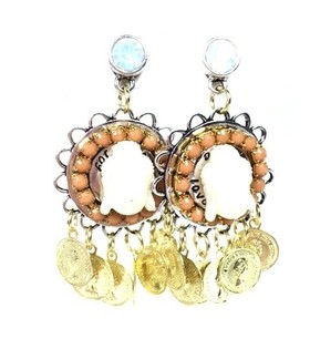 Pendientes Estilo Ibiza Buda y Moneda (1 ud)