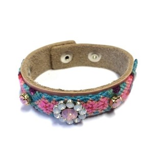 Pulsera de Lujo Flor Rosa (Estilo Ibiza) - 1 ud.