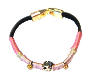 Pulsera de Estilo Ibiza con Símbolo de la Paz Rosa (1 ud.)