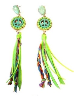 Pendientes Verdes S&iacute;mbolo de la Paz Ibiza (1 ud.)