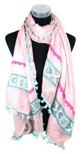 Bufanda de Lujo Estilo Ibiza Rosa (1 ud)