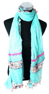 Bufanda de Lujo Estilo Ibiza Turquesa (1 ud.)