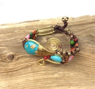 PULSERA HANDMADE ORIGINALS BLUESTONE MARRÓN (1 ud)