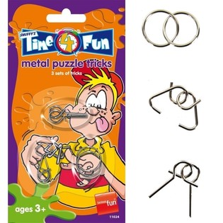 SMIFFY'S 3 rompecabezas de metal en tarjeta (24 uds.)