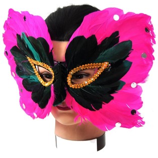 Antifaz de Fiesta con Plumas - Modelo 4 (5 uds.)