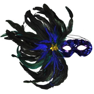 Antifaz de fiesta con plumas - Modelo 6 (4 uds.)