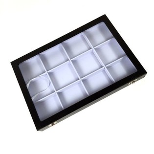 Expositor de Cuentas Blanco con Tapa, 12 Compartimentos