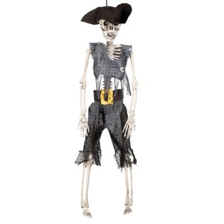 Esqueleto para colgar: Capitán Pirata 40 cm (6 uds.)