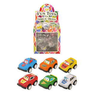 Coches Pull Back con Ojos para Tómbola en Expositor (60 uds.)