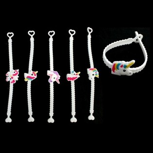 PULSERAS DE UNICORNIO DE SILICONA PARA NI&Ntilde;OS (12 uds.)