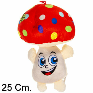 Gran Seta de Peluche con Cara - 25 cm - Colores Mezclados (6 uds)