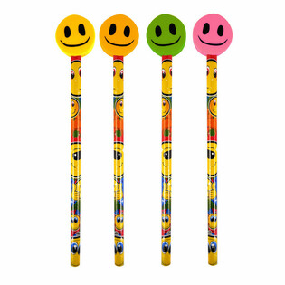 Lápiz Alegre Smiley con Goma de Borrar (24 uds.)