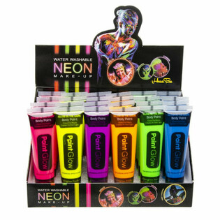 Pintura Facial NEÓN Glow in the Dark - Activa con Luz Negra (Display 24 uds)