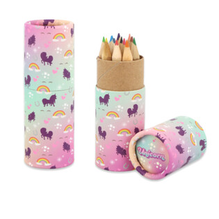 12 Lápices de Colores en Tubo: Modelo Unicornio - En Expositor (20 uds.)