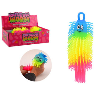 PELOTA ORUGA RAINBOW PUFFER - 22CM - MIX COLORES - EN EXPOSITOR (24 uds)