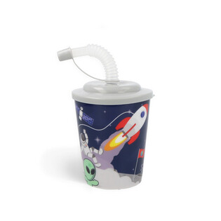 VASO / TARRINA CON PAJITA – ESPACIO (12 uds.)
