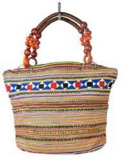 Bolso B-FAIR Beads con Asa de Cuentas - Marrón (1 ud)